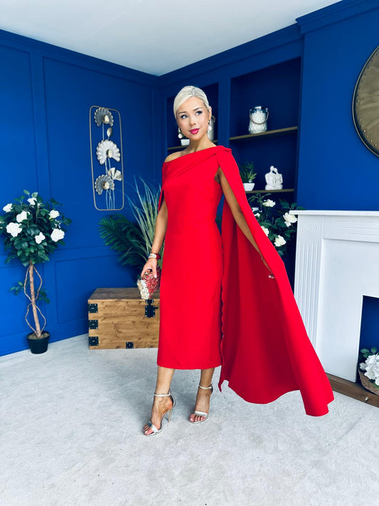 Amanda Detailed Occasion Dress Red