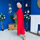 Amanda Detailed Occasion Dress Red