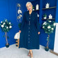 Brooke Button Detail Midi Dress Navy