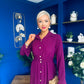 Brooke Button Detail Midi Dress Berry