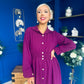 Brooke Button Detail Midi Dress Berry