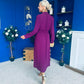 Brooke Button Detail Midi Dress Berry