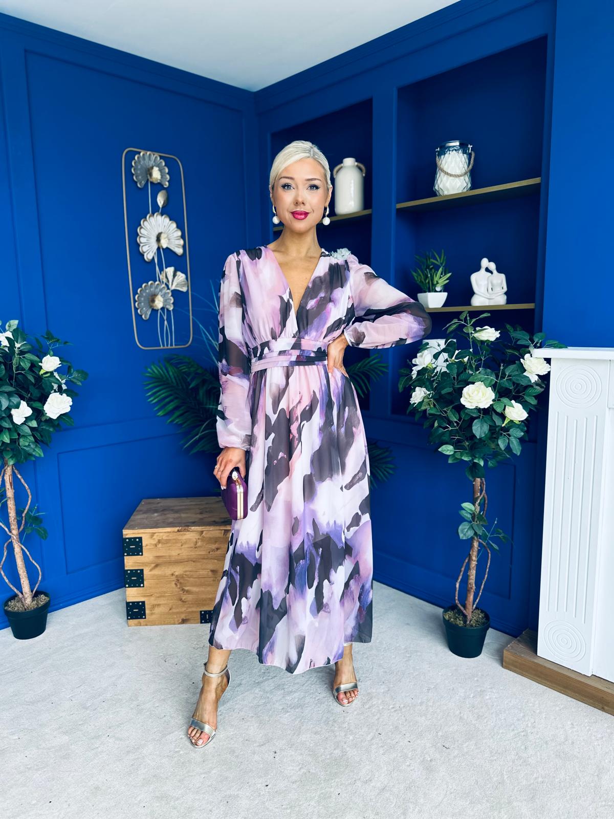 Sabrina Banded Midi Dress Marble Coco
