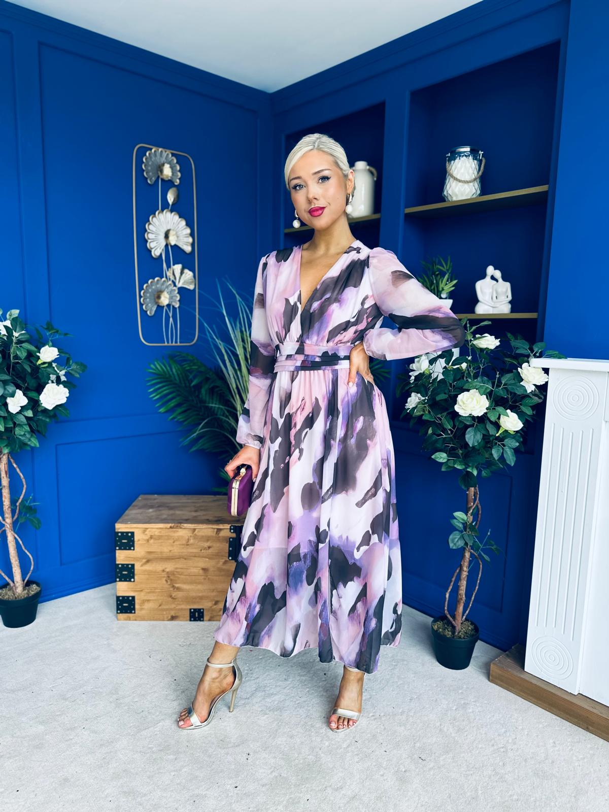 Sabrina Banded Midi Dress Marble Coco