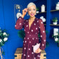 Sabrina Banded Midi Dress Polka Burgundy
