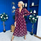 Sabrina Banded Midi Dress Polka Burgundy