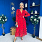 Sabrina Banded Midi Dress Floral Rouge