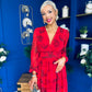 Sabrina Banded Midi Dress Floral Rouge