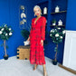 Sabrina Banded Midi Dress Floral Rouge