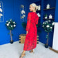 Sabrina Banded Midi Dress Floral Rouge