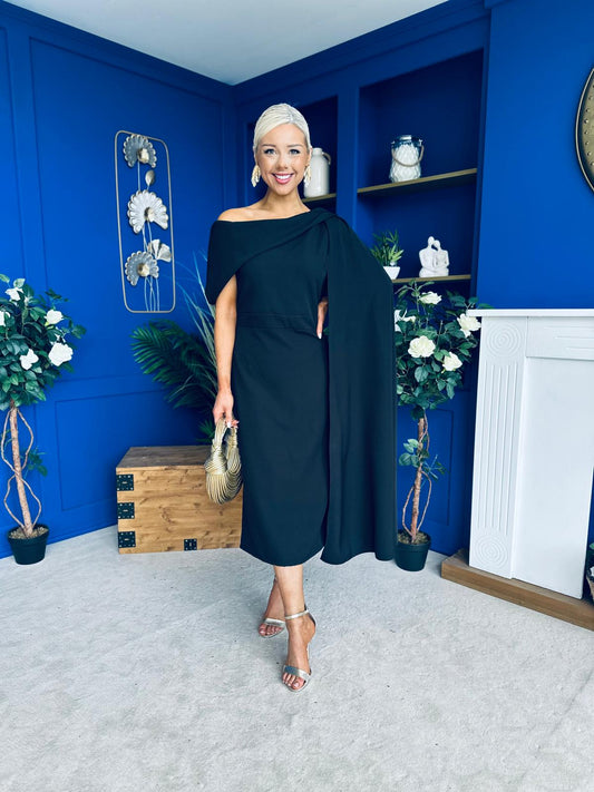 Amanda Detailed Occasion Dress Black
