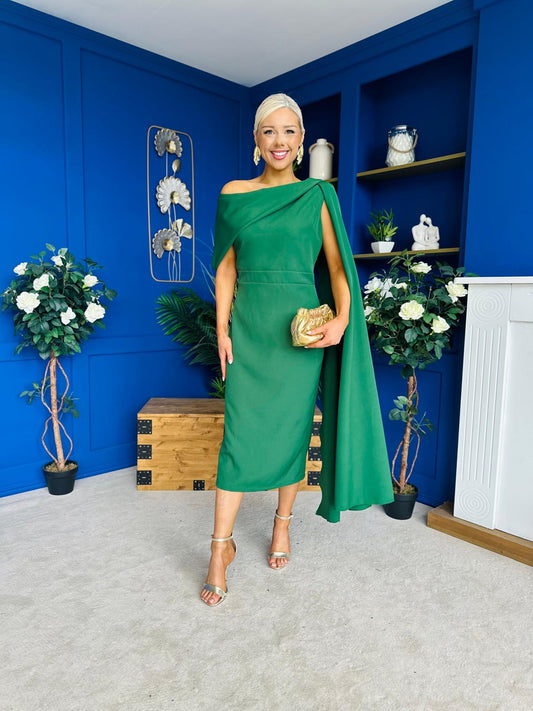 Amanda Detailed Occasion Dress Green