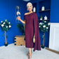 Amanda Detailed Occasion Dress Burgundy
