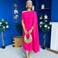 Amanda Detailed Occasion Dress Raspberry