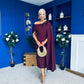 Amanda Detailed Occasion Dress Burgundy