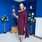 Amanda Detailed Occasion Dress Burgundy