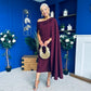 Amanda Detailed Occasion Dress Burgundy