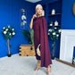 Amanda Detailed Occasion Dress Burgundy