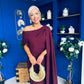 Amanda Detailed Occasion Dress Burgundy