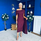 Amanda Detailed Occasion Dress Burgundy