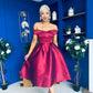 Daphne Off The Shoulder Skater Midi Dress Plum