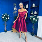 Daphne Off The Shoulder Skater Midi Dress Plum