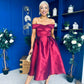 Daphne Off The Shoulder Skater Midi Dress Plum