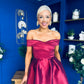 Daphne Off The Shoulder Skater Midi Dress Plum