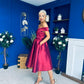 Daphne Off The Shoulder Skater Midi Dress Plum