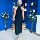 Mira Halterneck Shimmer Midi Dress Black