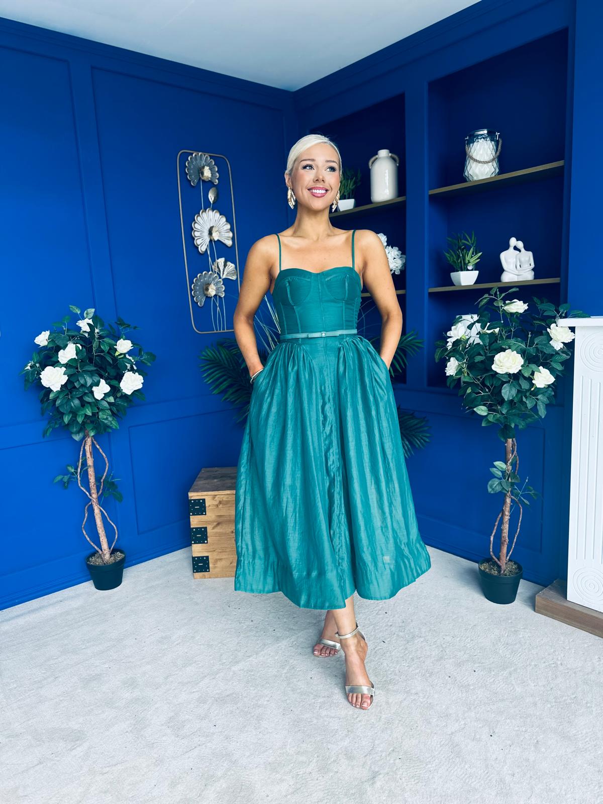 Lira Occasion Midi Dress Emerald