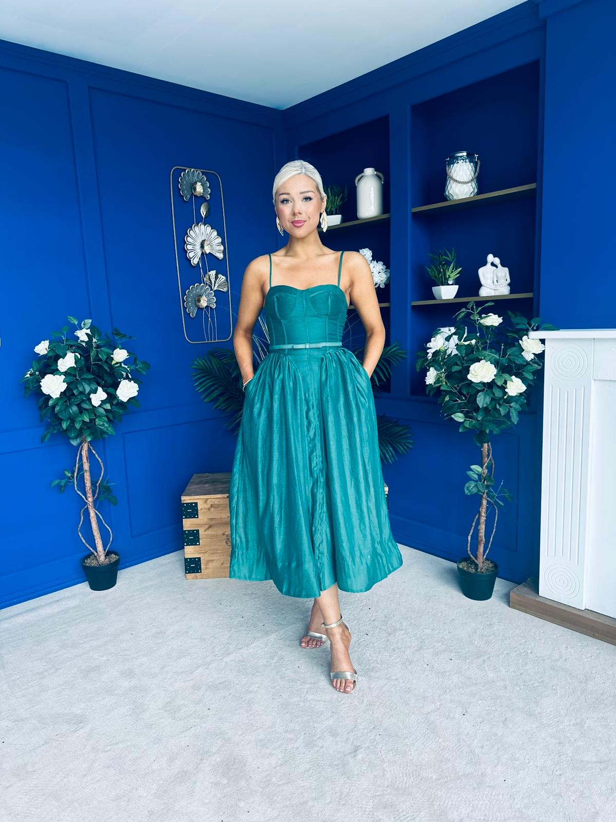 Lira Occasion Midi Dress Emerald