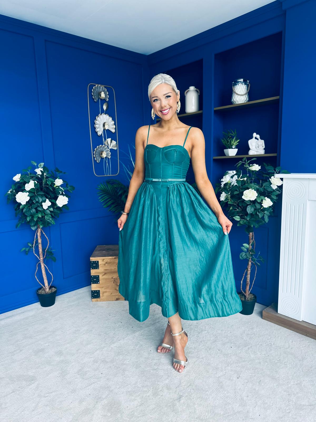 Lira Occasion Midi Dress Emerald