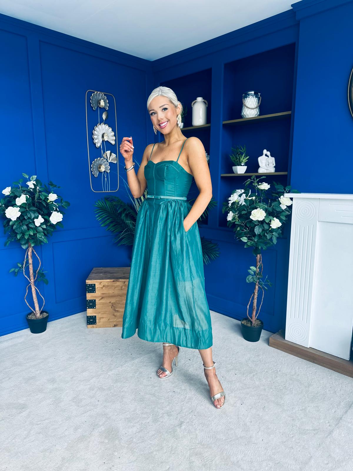 Lira Occasion Midi Dress Emerald