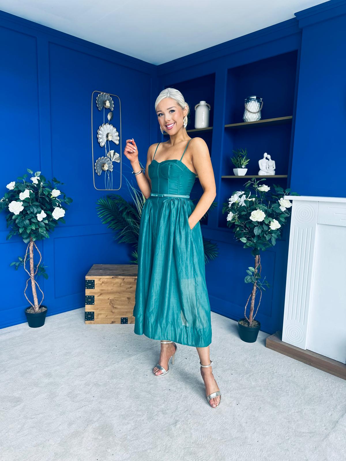 Lira Occasion Midi Dress Emerald