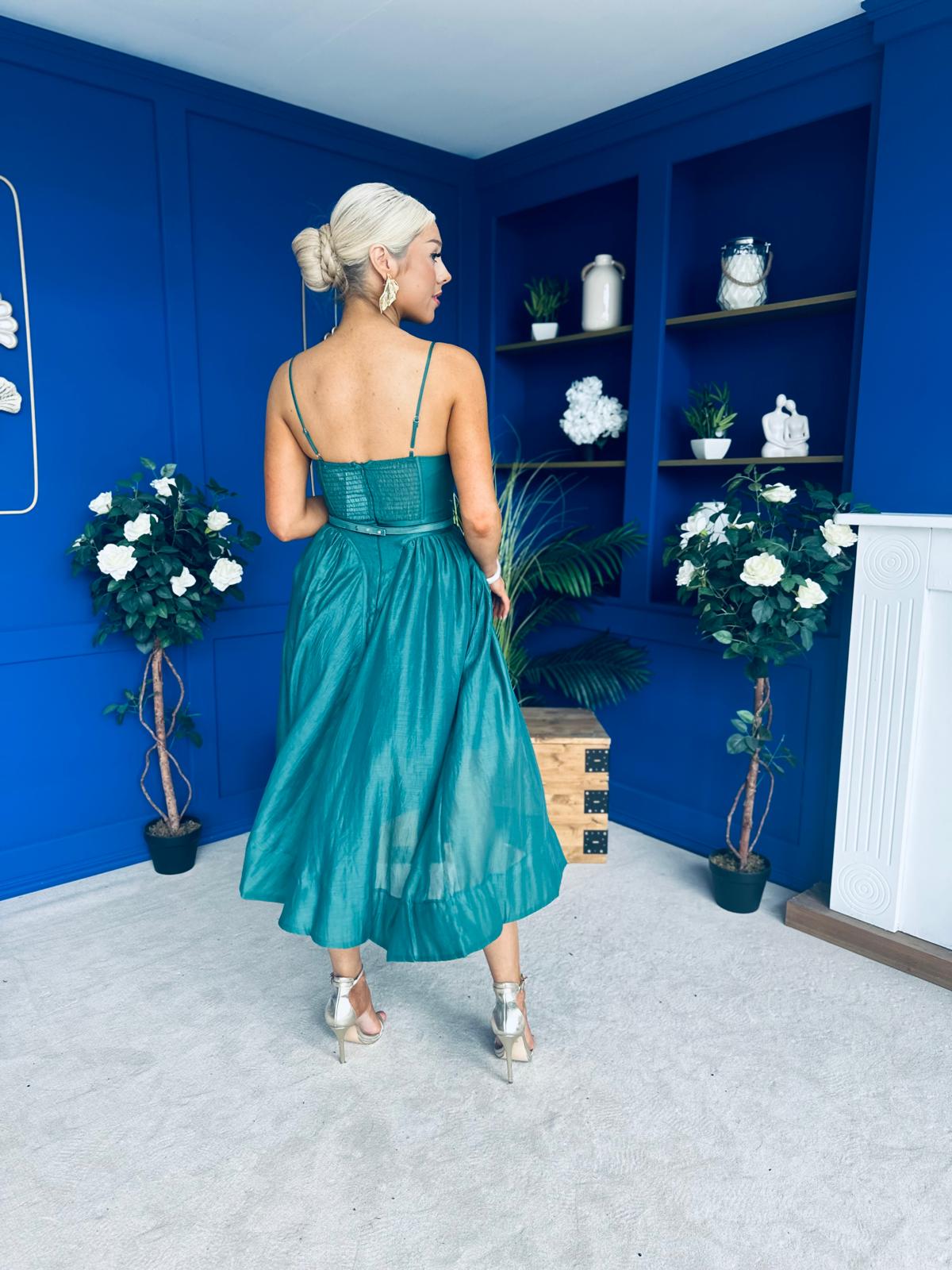 Lira Occasion Midi Dress Emerald