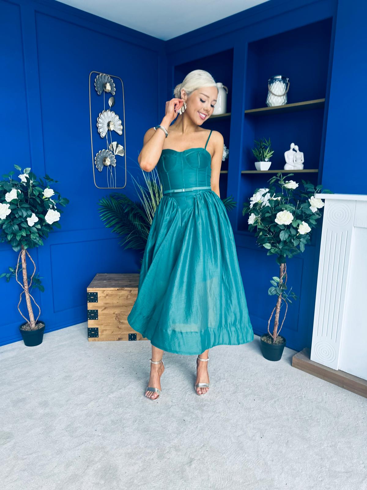 Lira Occasion Midi Dress Emerald