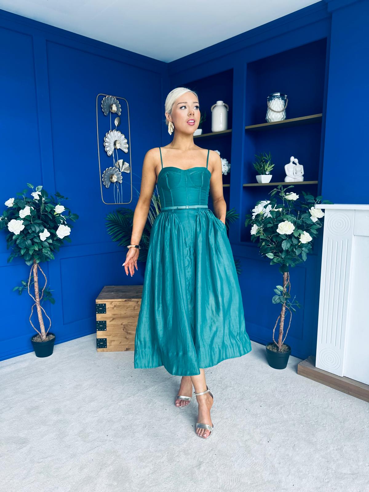 Lira Occasion Midi Dress Emerald