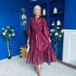 Annette Occasion Shirt Dress Burgundy