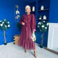 Annette Occasion Shirt Dress Burgundy