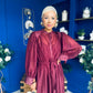 Annette Occasion Shirt Dress Burgundy