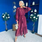 Annette Occasion Shirt Dress Burgundy