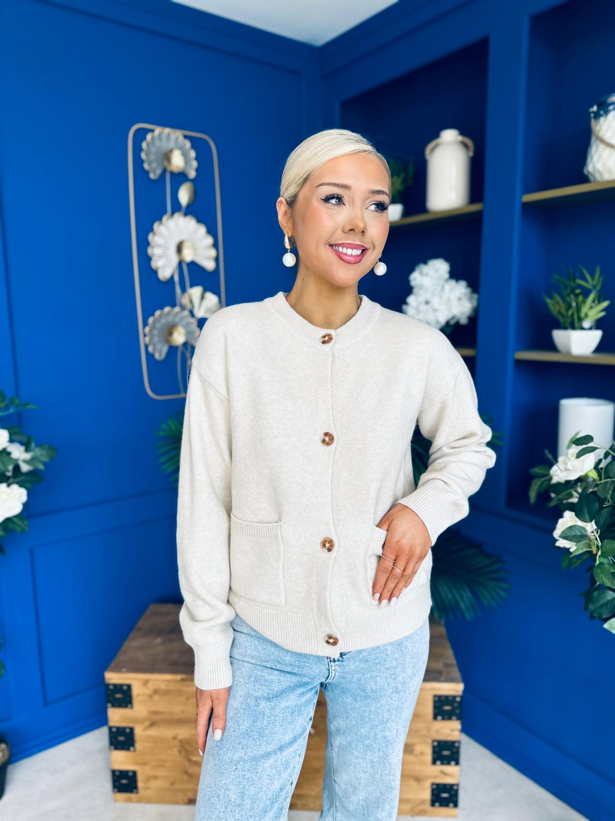 Savi Detailed Cardi Cream