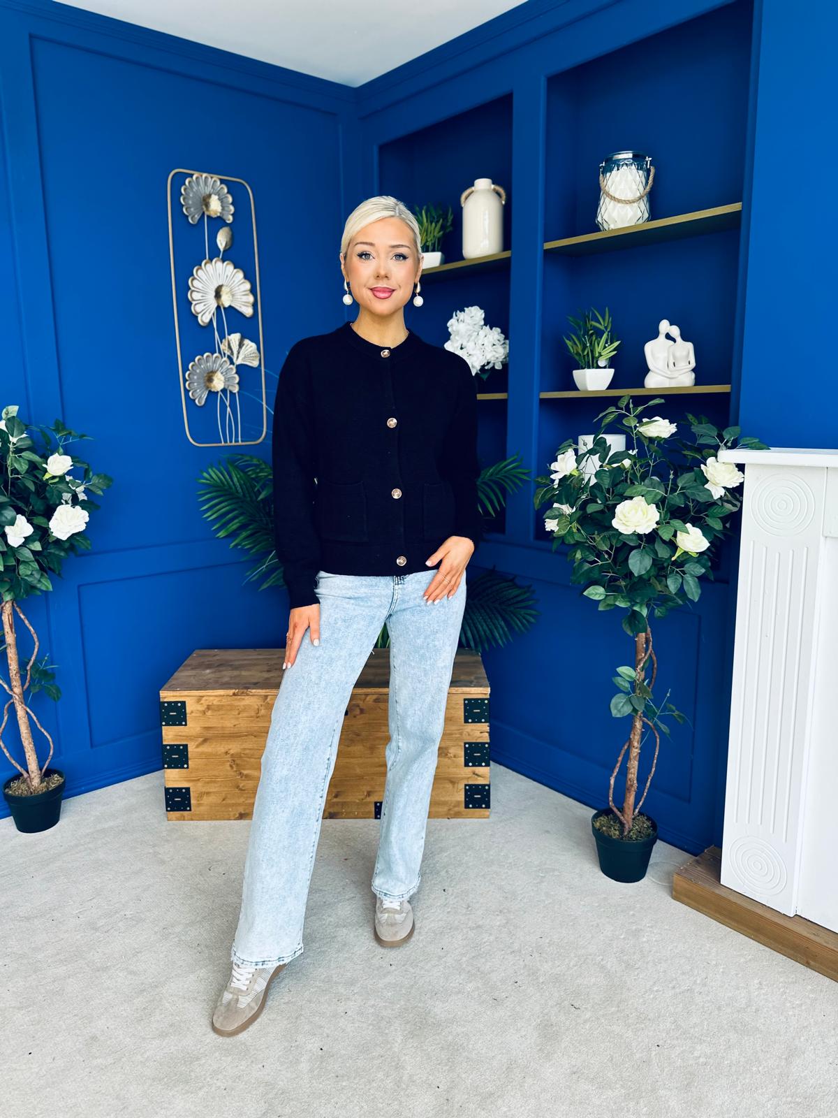 Savi Detailed Cardi Black