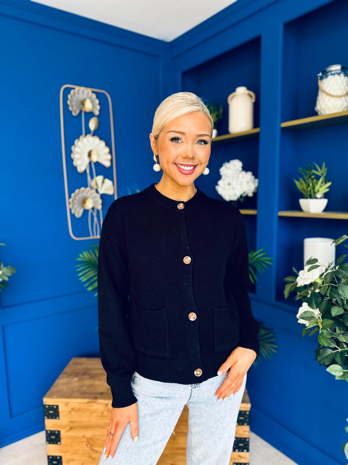 Savi Detailed Cardi Black