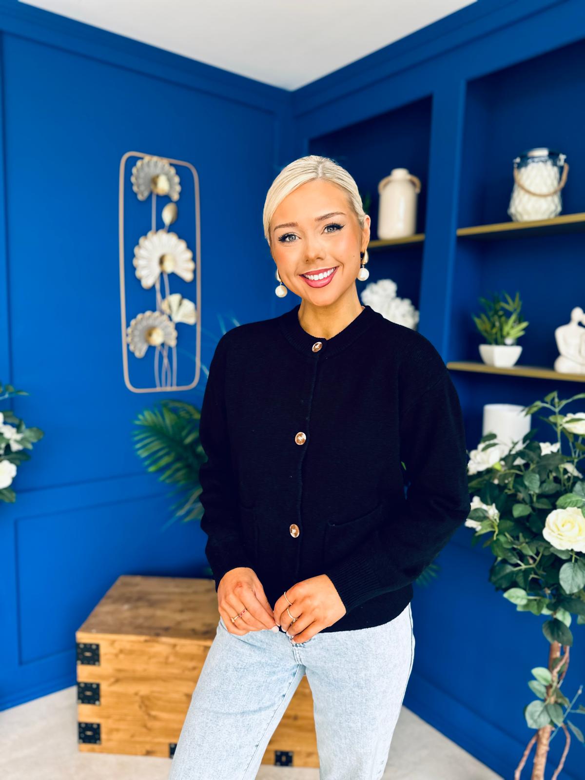 Savi Detailed Cardi Black