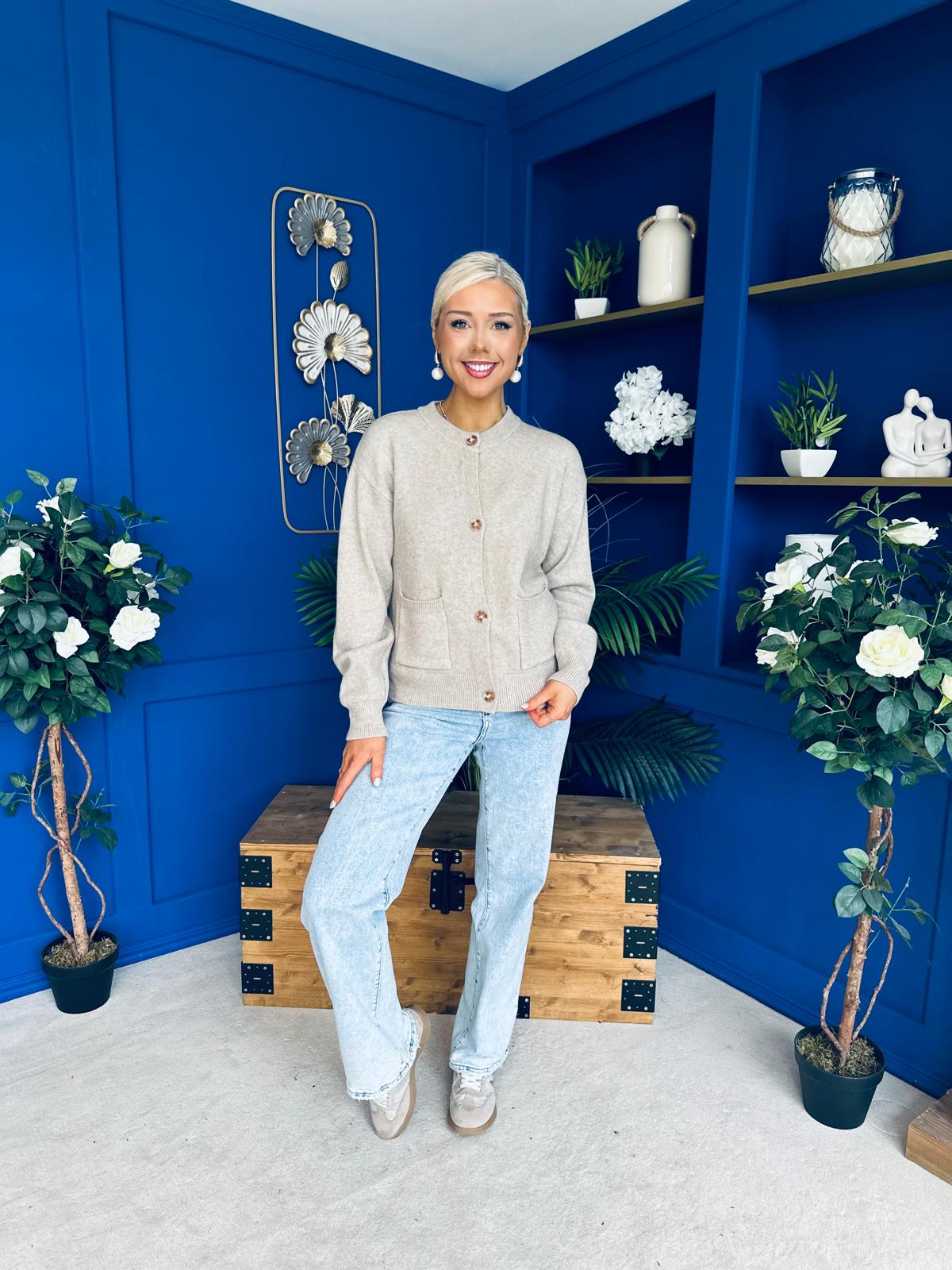 Savi Detailed Cardi Taupe