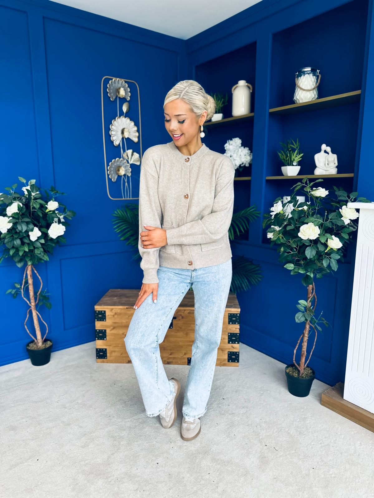 Savi Detailed Cardi Taupe