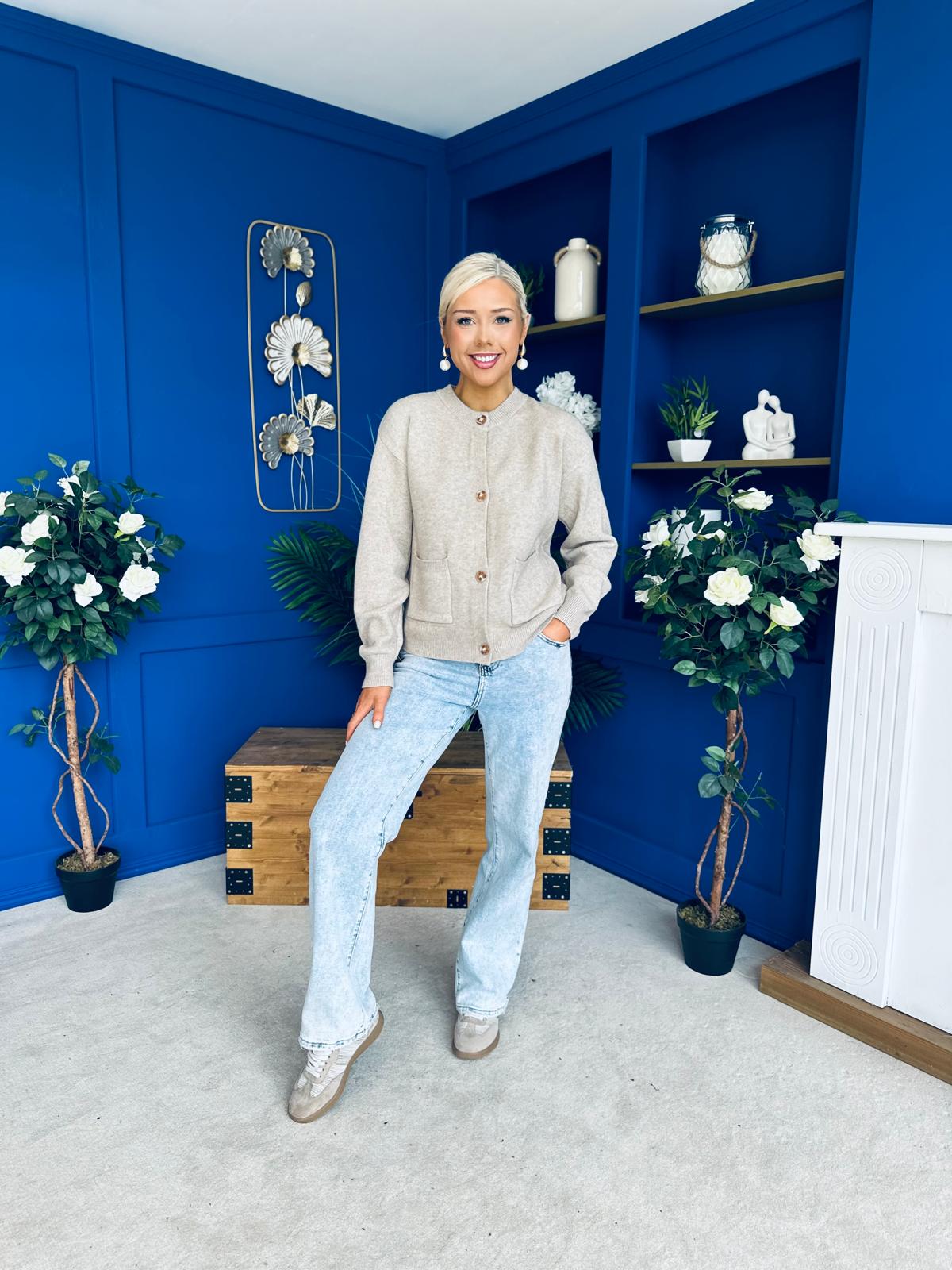 Savi Detailed Cardi Taupe