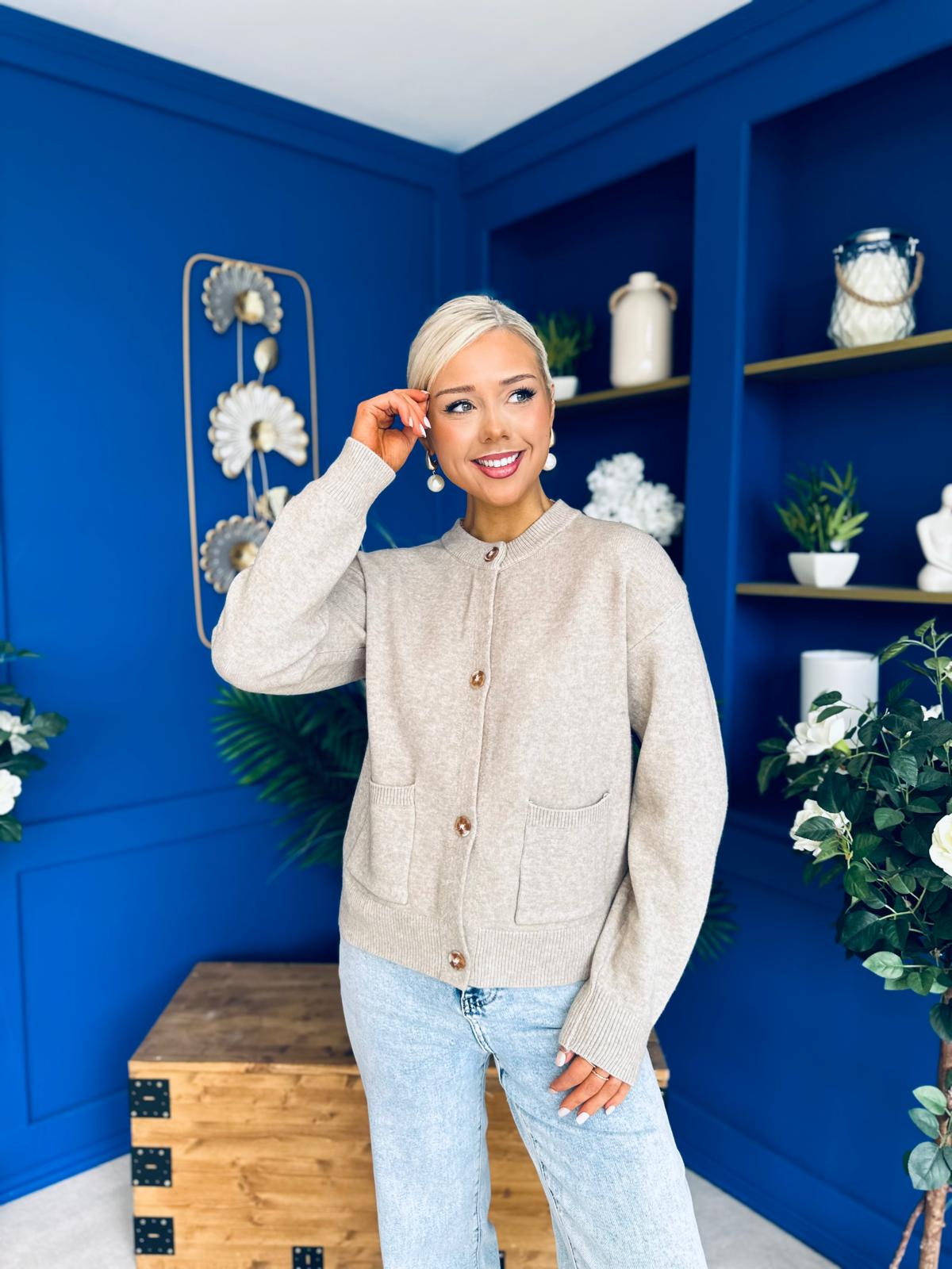 Savi Detailed Cardi Taupe